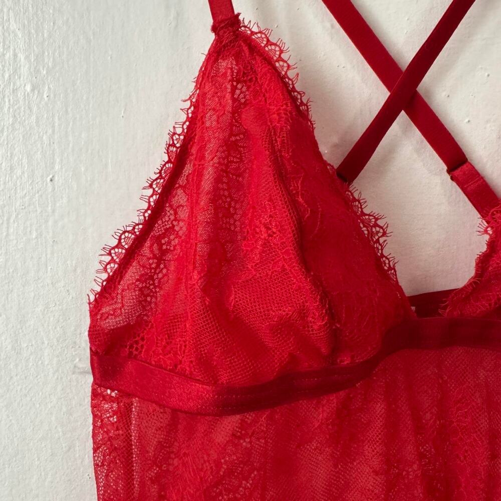Red camo top dress mesh Lace Lingerie babydoll Romantic‎ Whimsigoth dark fairy - Picture 3 of 6